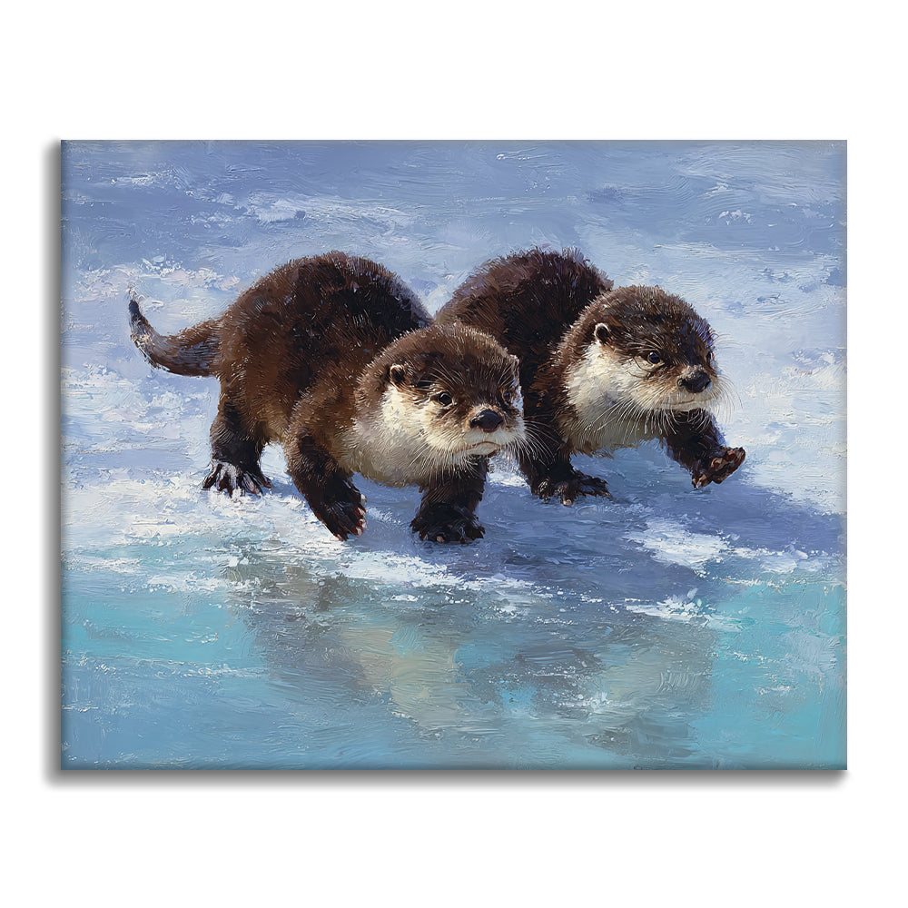Snowbound Otters - Paint by Numbers