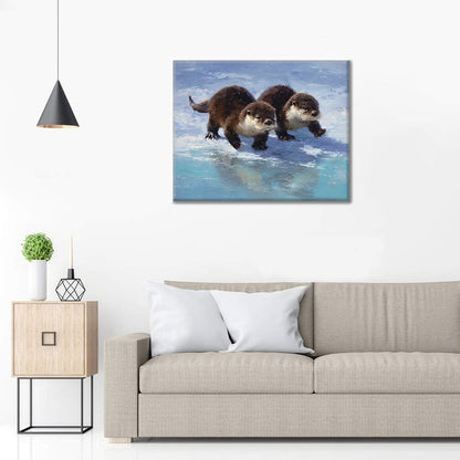 Snowbound Otters - Paint by Numbers