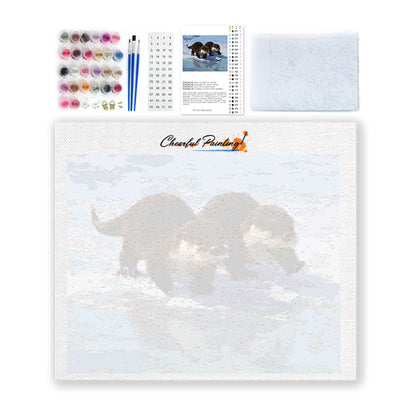 Snowbound Otters - Paint by Numbers