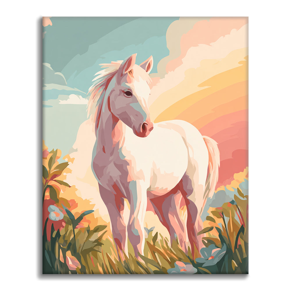 little white horse - Paint by Numbers