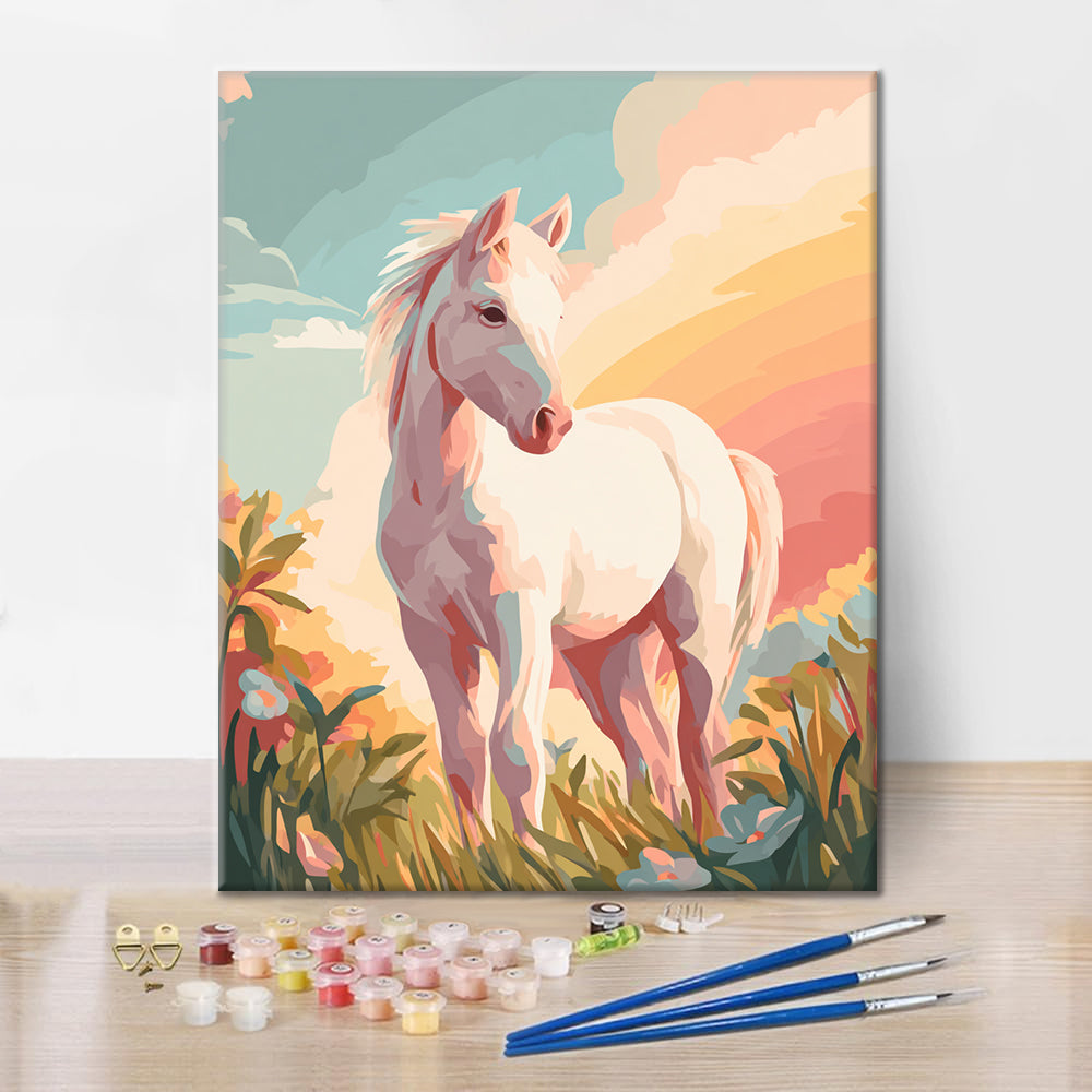 little white horse - Paint by Numbers