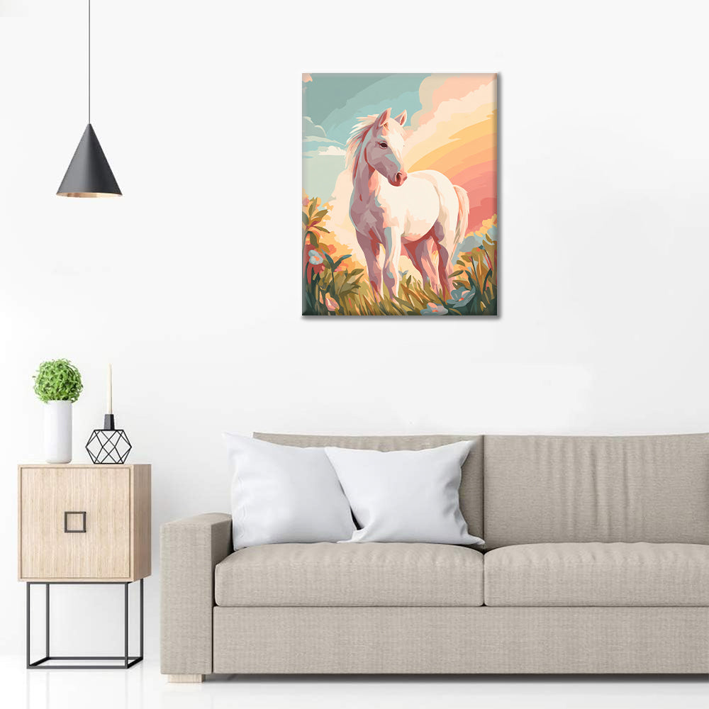 little white horse - Paint by Numbers