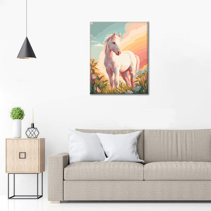 little white horse - Paint by Numbers