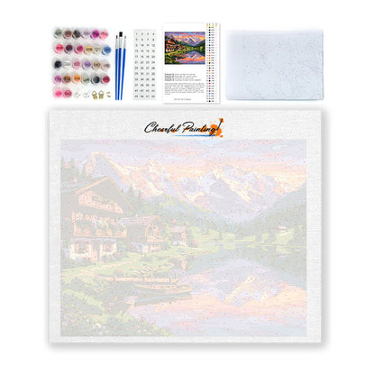 Swiss Alpine Sunset - Paint by Numbers