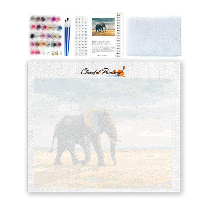 Walking Elephant - Paint by Numbers