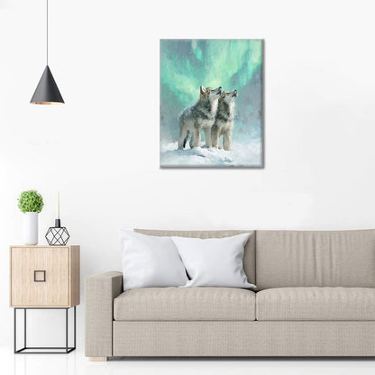 Wolves of the Aurora - Paint by Numbers