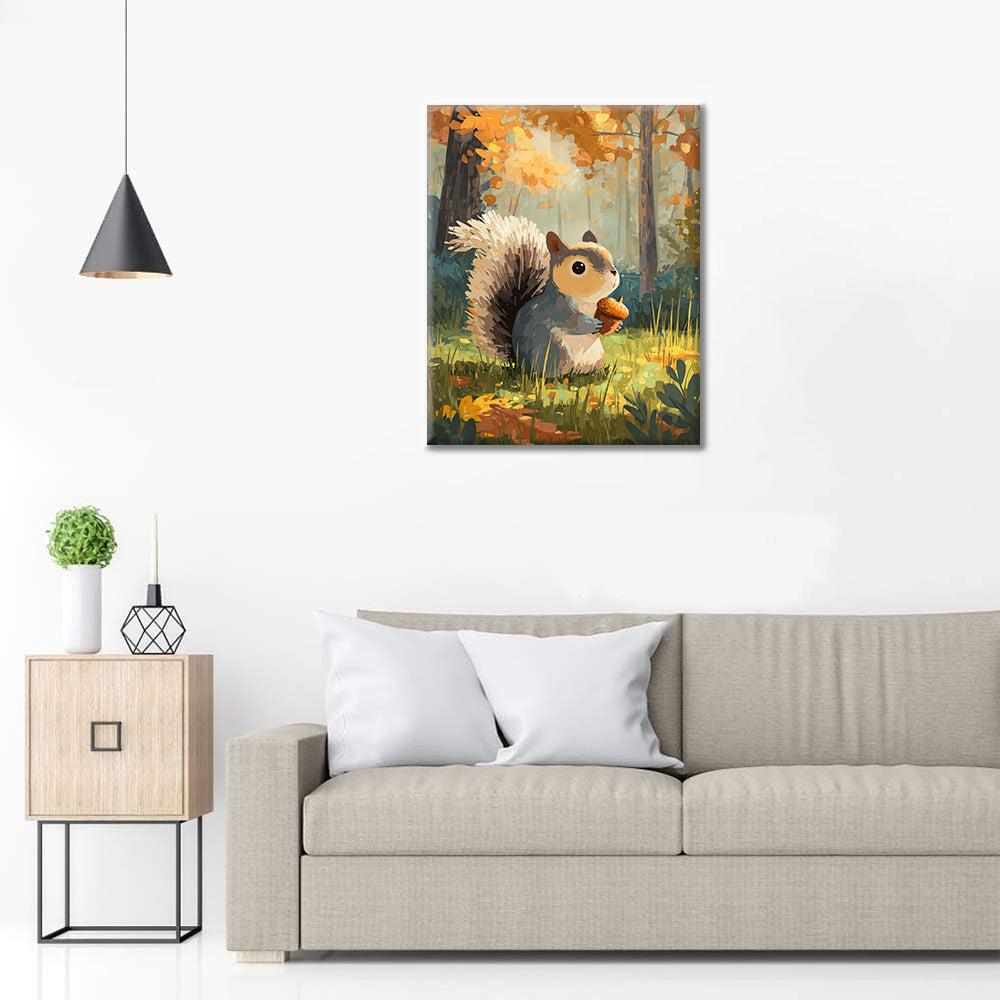 Awake Squirrel - Paint by Numbers