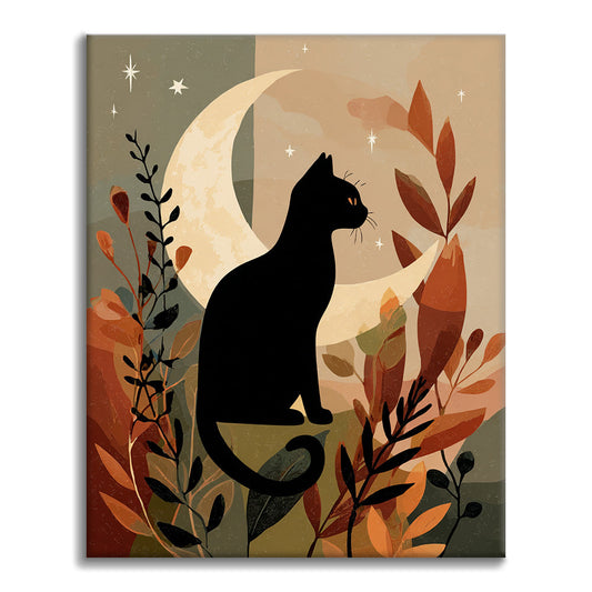 Black Cat Silhouette - Paint by Numbers