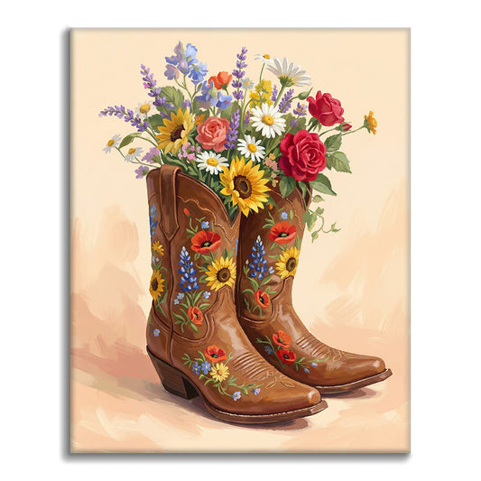 Boot Bouquet - Paint by Numbers