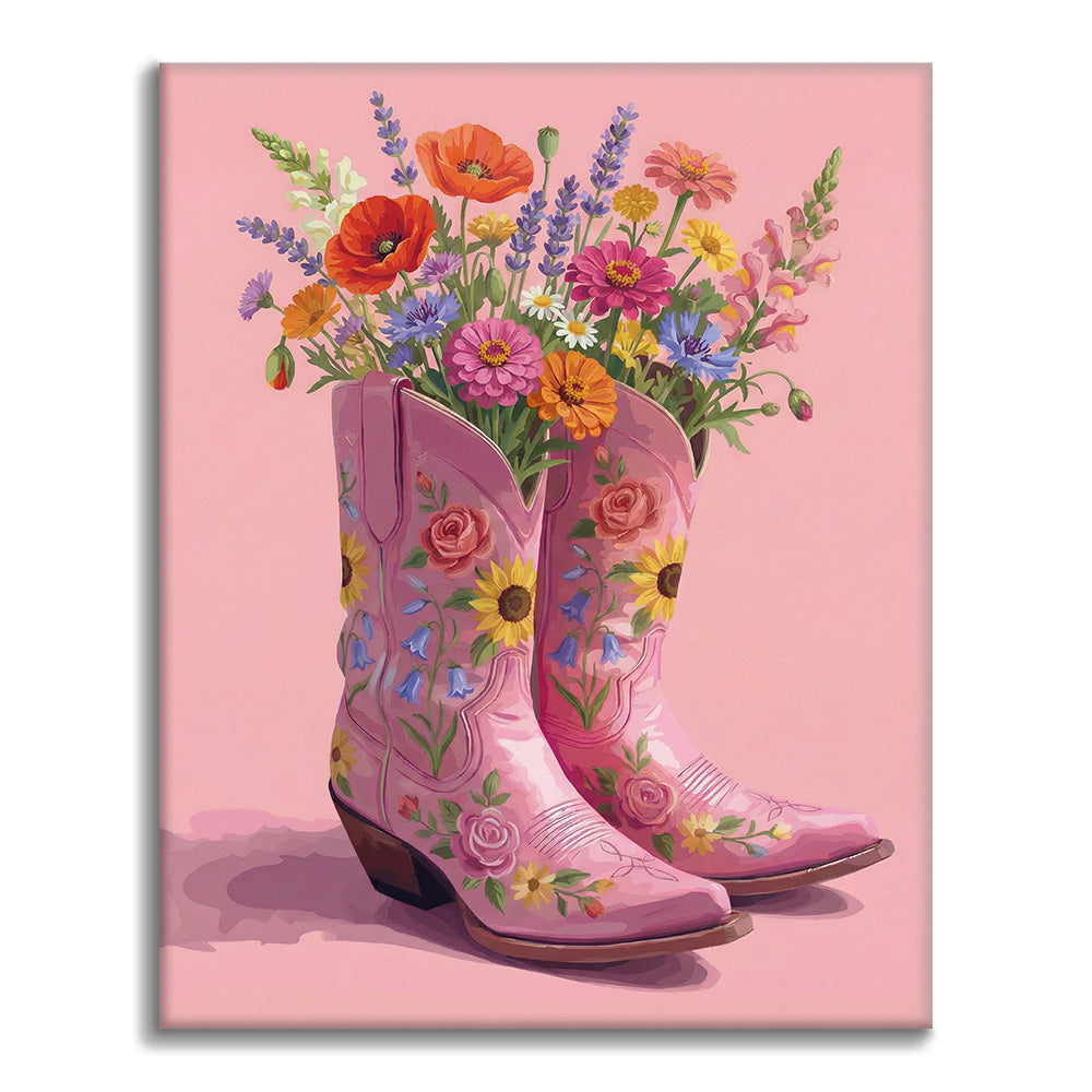 Boots And Blooms - Paint by Numbers