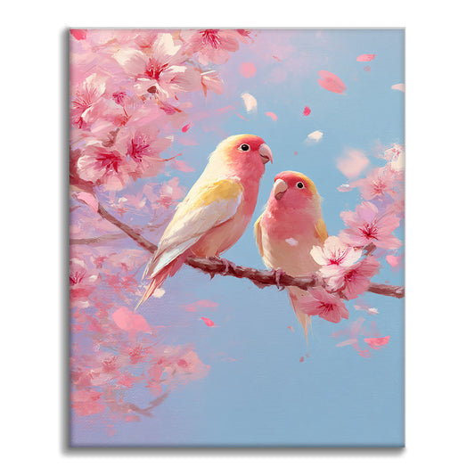 Spring Lovebirds - Paint by Numbers