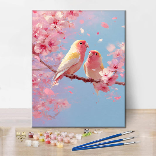 Spring Lovebirds - Paint by Numbers