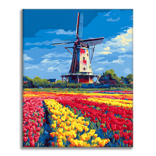 Tulip Windmill - Paint by Numbers