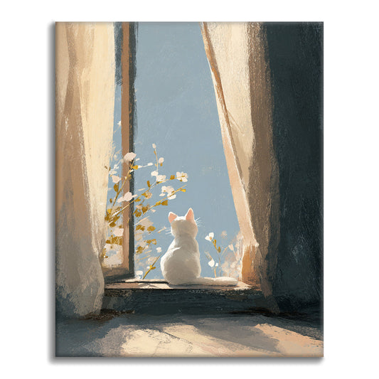 Windowsill Kitten - Paint by Numbers