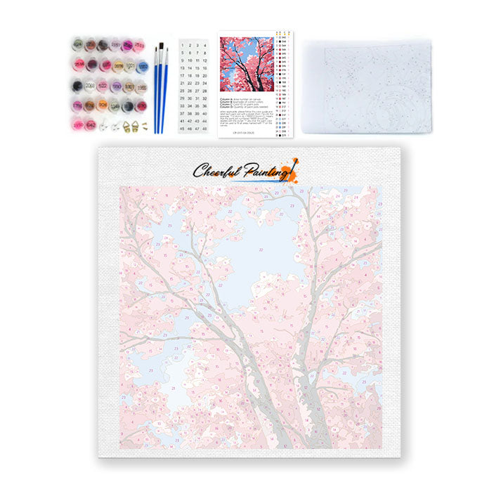 Cherry Blossom Sky - Mini Paint by numbers
