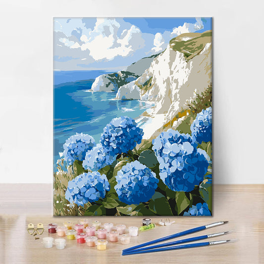 Hydrangeas by the Sea - Paint by Numbers