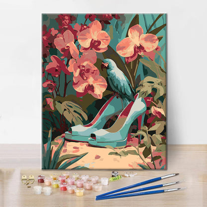 The Blue High Heels - Paint by Numbers