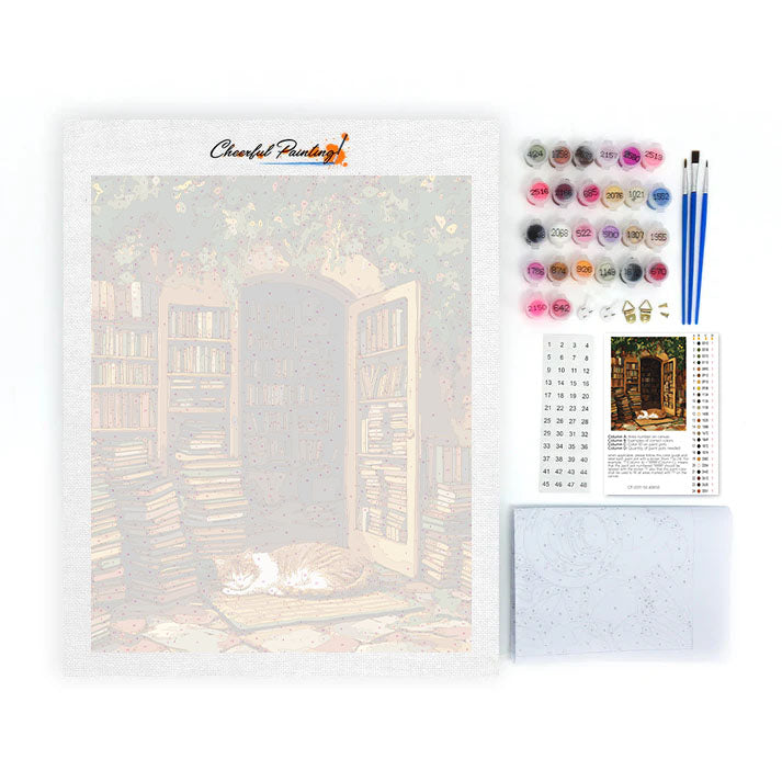 The Library Cat - Paint by Numbers