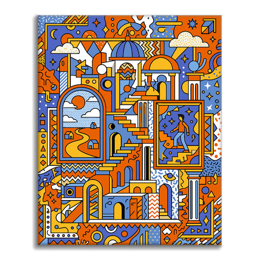 Geometric Dreamscape - Paint by Numbers