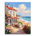 Seaside Rose Cottage - Paint by Numbers