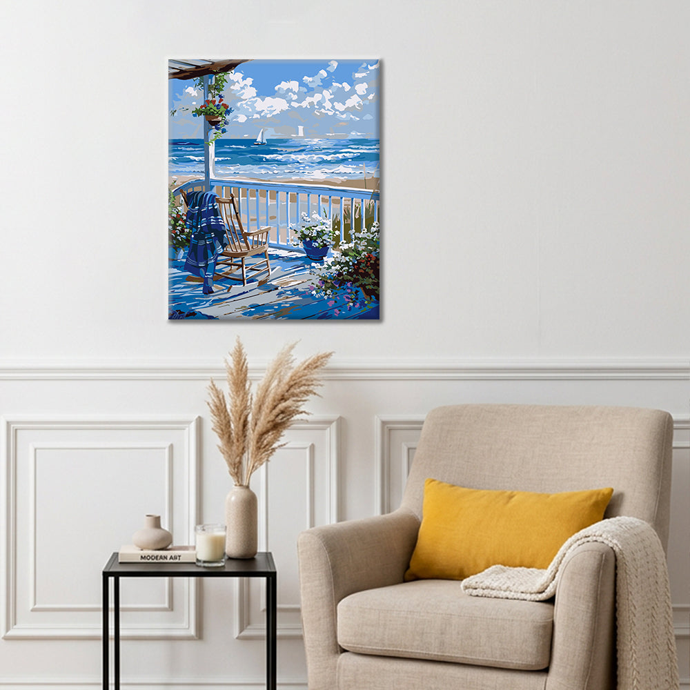 Seaside Terrace Afternoon - Paint by Numbers