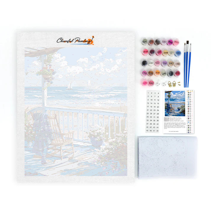 Seaside Terrace Afternoon - Paint by Numbers