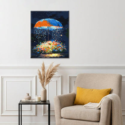 Starry Umbrella Garden - Paint by Numbers
