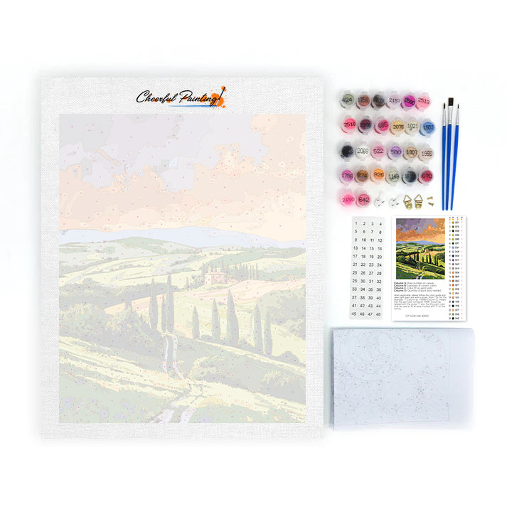Tuscan Cypress - Paint by Numbers