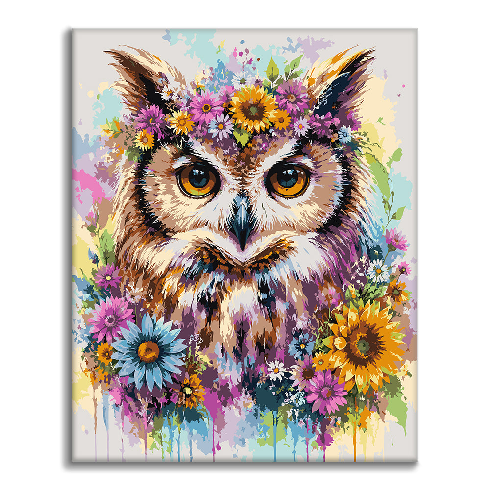 Blooming Owl - Paint by Numbers