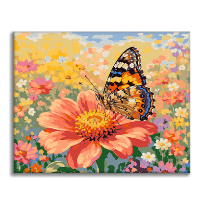 Butterfly on Flower - Paint by Numbers