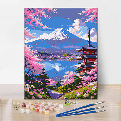 Cherry Blossom View - Paint by Numbers