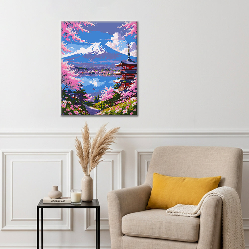 Cherry Blossom View - Paint by Numbers