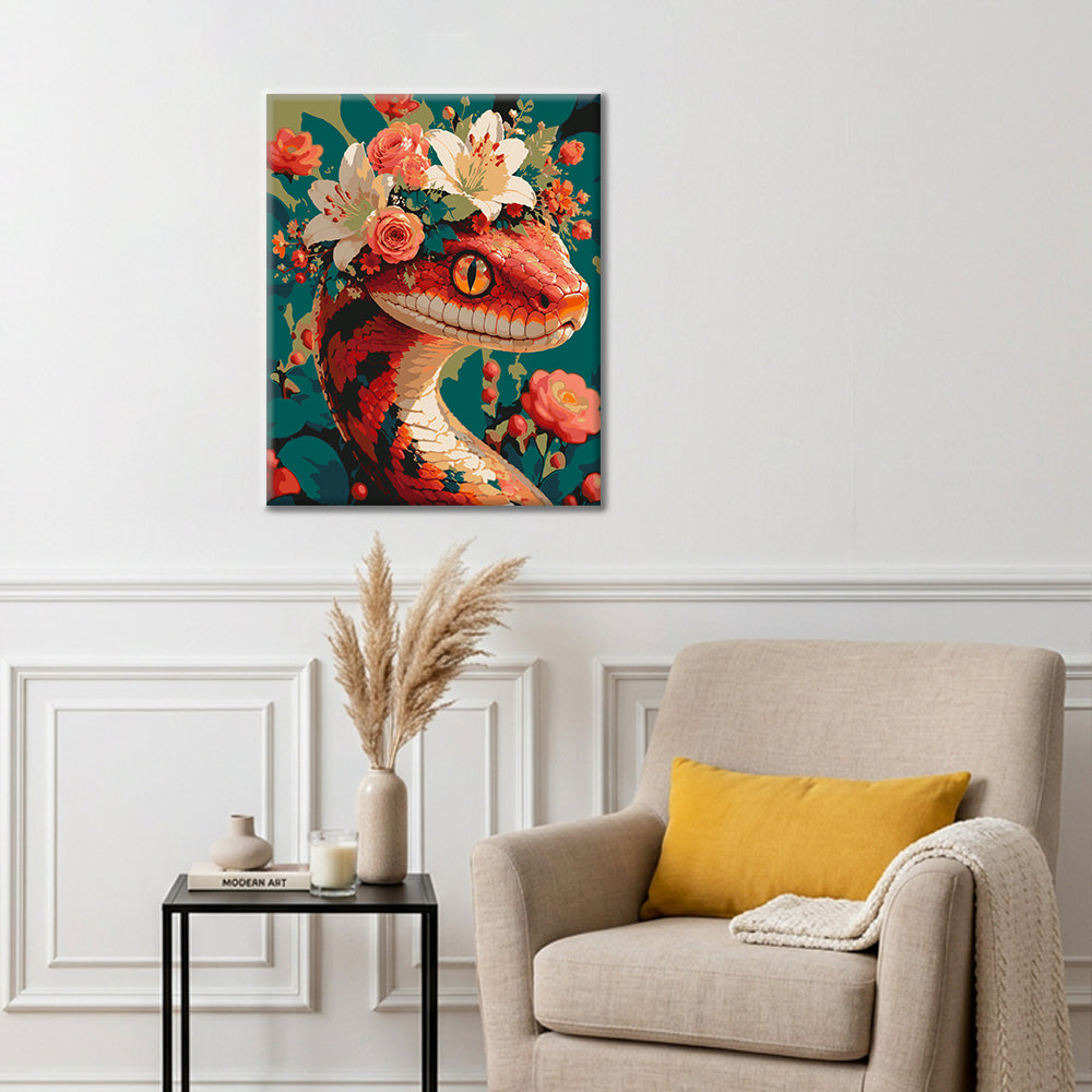 Floral Serpent - Paint by Numbers