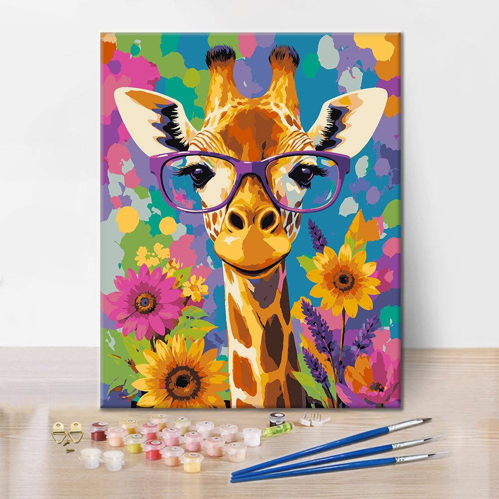 Hipster Giraffe - Paint by Numbers