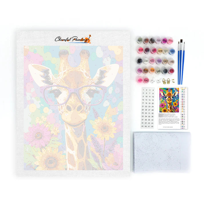 Hipster Giraffe - Paint by Numbers