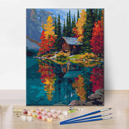 Lakeside Cabin - Paint by Numbers