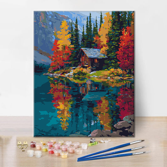 Lakeside Cabin - Paint by Numbers