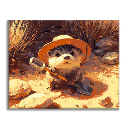 Little Beach Excavator - Paint by Numbers
