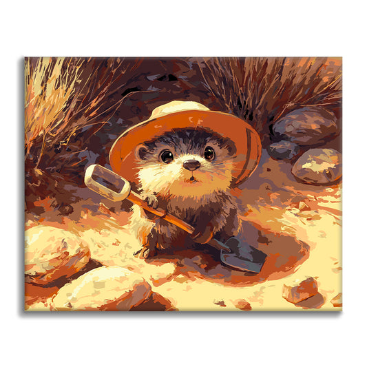 Little Beach Excavator - Paint by Numbers
