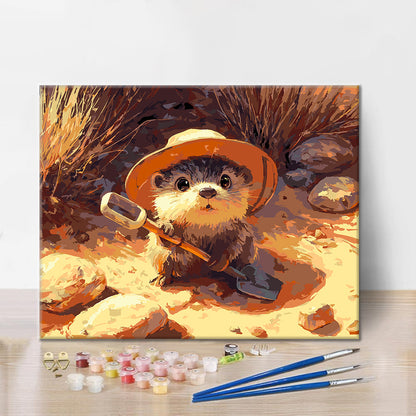 Little Beach Excavator - Paint by Numbers