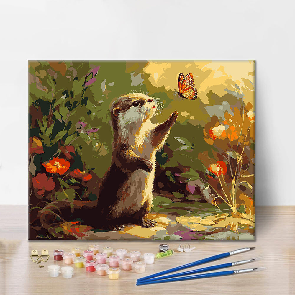 Otter and Butterfly - Paint by Numbers