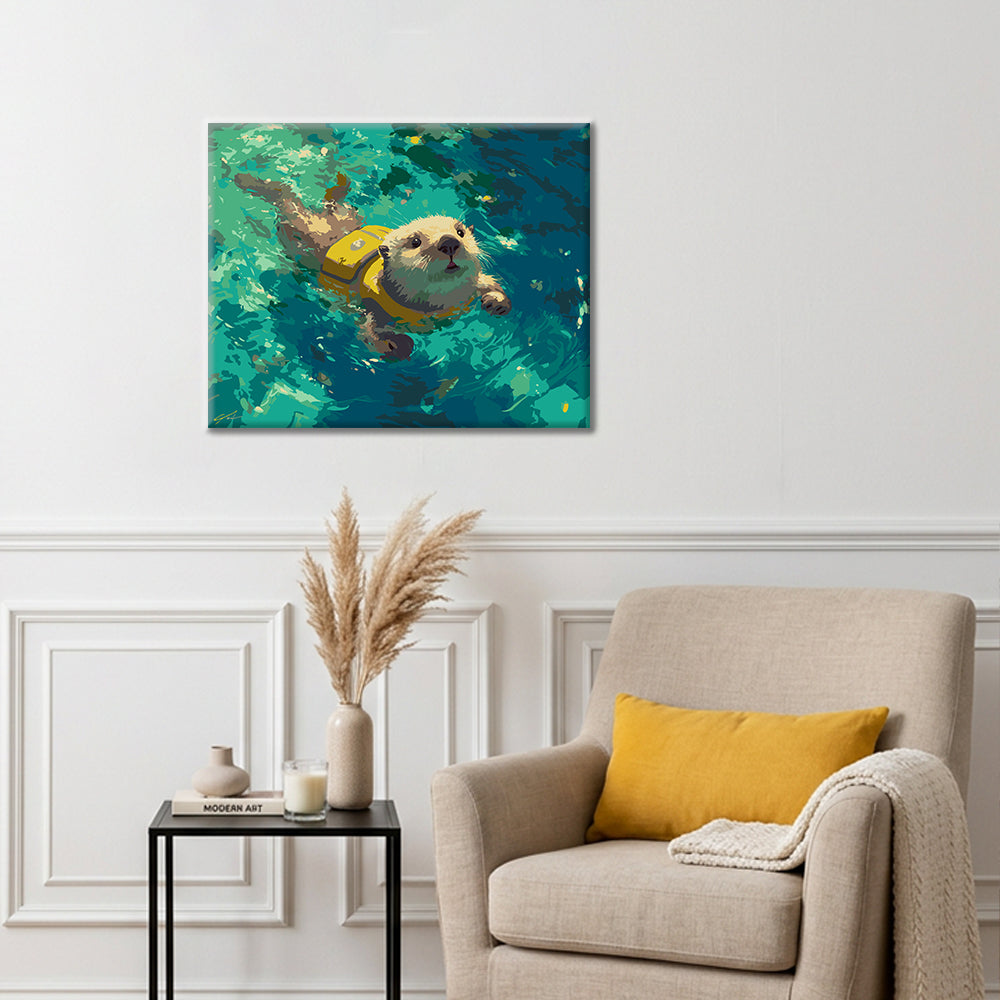 Playful Swim - Paint by Numbers