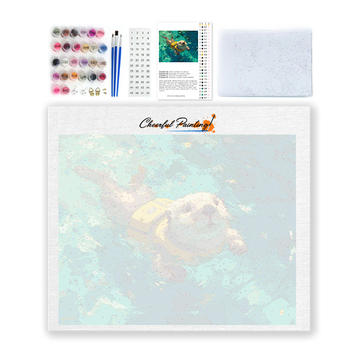 Playful Swim - Paint by Numbers