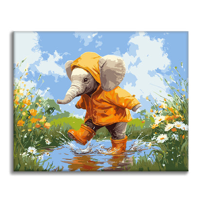 Rainy Elephant - Paint by Numbers