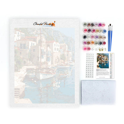 Sailboats at a Seaside Port - Paint by Numbers