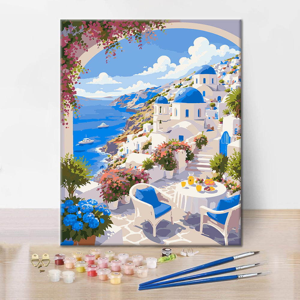 Santorini Bliss - Paint by Numbers