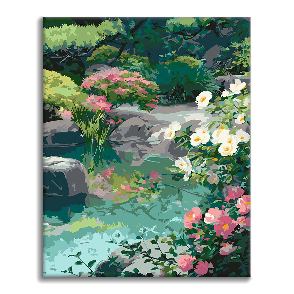 Serene Garden Reflections - Paint by Numbers