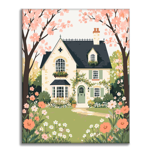 Spring Cottage - Paint by Numbers