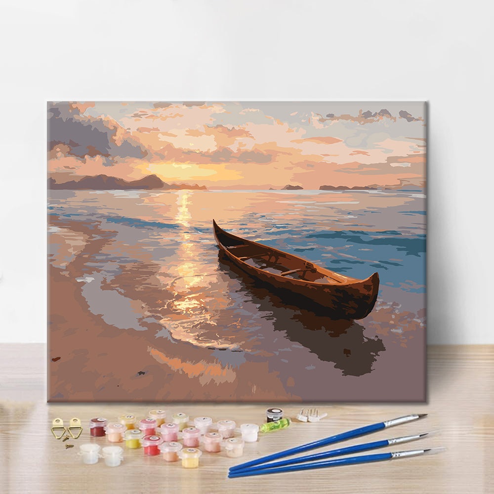 Sunset Canoe - Paint by Numbers
