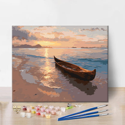 Sunset Canoe - Paint by Numbers